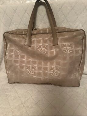 CHANEL  Jacquard Travel Ligne Laptop Bag